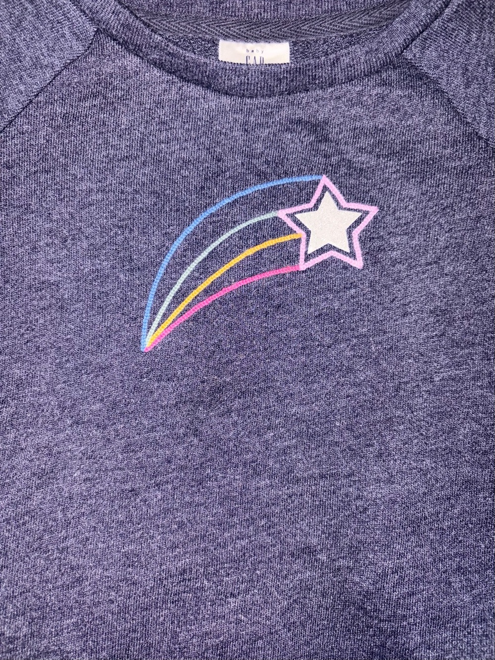 GAP Purple Heather Crewneck Sweatshirt with Star Trail Graphic